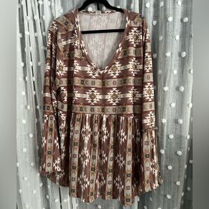Boutique Aztec Print Blouse